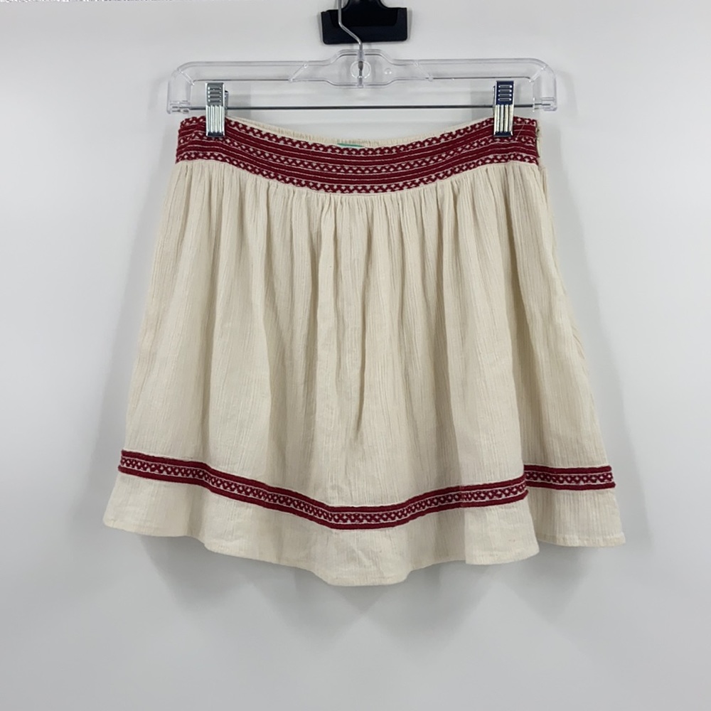August Salt boho 100% cotton embroidered circle skirt womens small